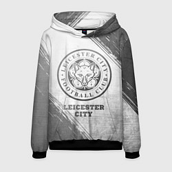 Толстовка-худи мужская Leicester City - white gradient, цвет: 3D-черный