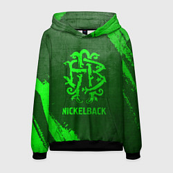 Толстовка-худи мужская Nickelback - green gradient, цвет: 3D-черный