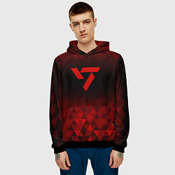 Толстовка-худи мужская Seventeen red poly, цвет: 3D-черный — фото 2