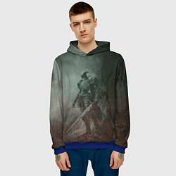 Толстовка-худи мужская Элитный воин-скелет, цвет: 3D-синий — фото 2