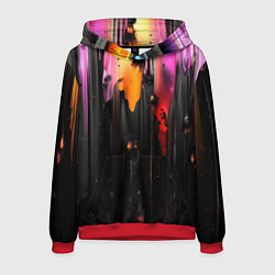 Толстовка-худи мужская Разноцветная рельефная краска текстура, цвет: 3D-красный