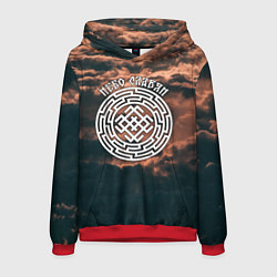 Толстовка-худи мужская Белобог - небо славян, цвет: 3D-красный