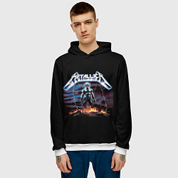 Толстовка-худи мужская Metallica - neon fantasy, цвет: 3D-белый — фото 2