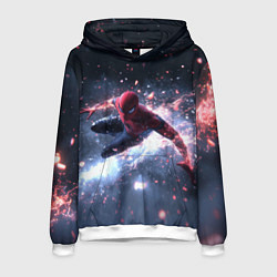 Толстовка-худи мужская Человек - паук в полете, цвет: 3D-белый