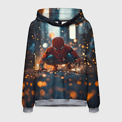 Толстовка-худи мужская Человек паук и золотая пыльца, цвет: 3D-меланж