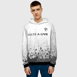 Толстовка-худи мужская Date A Live - white gradient посередине, цвет: 3D-черный — фото 2