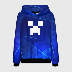 Толстовка-худи мужская Minecraft blue poly, цвет: 3D-черный