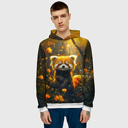 Толстовка-худи мужская Умилительная красная панда, цвет: 3D-белый — фото 2