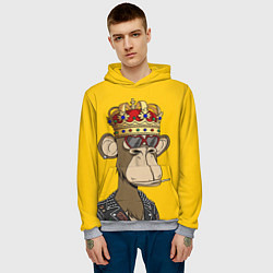 Толстовка-худи мужская NFT ape king, цвет: 3D-меланж — фото 2