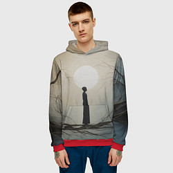 Толстовка-худи мужская Минималистичный сюрреализм, цвет: 3D-красный — фото 2