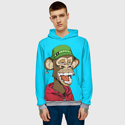 Толстовка-худи мужская NFT smile ape, цвет: 3D-меланж — фото 2