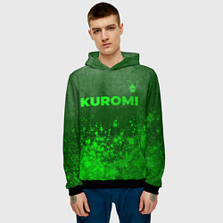 Толстовка-худи мужская Kuromi - green gradient посередине, цвет: 3D-черный — фото 2