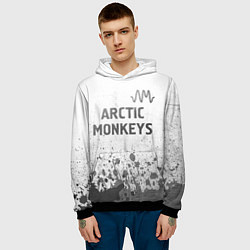 Толстовка-худи мужская Arctic Monkeys - white gradient посередине, цвет: 3D-черный — фото 2