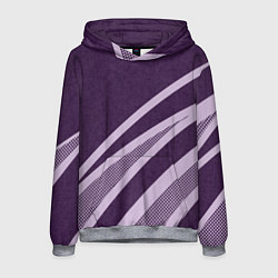 Толстовка-худи мужская Фиолетовый абстрактный с полосой, цвет: 3D-меланж