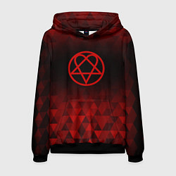 Толстовка-худи мужская HIM red poly, цвет: 3D-черный