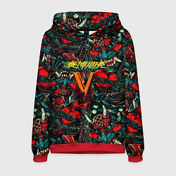 Толстовка-худи мужская God of War битва огня, цвет: 3D-красный