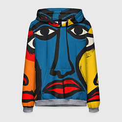 Толстовка-худи мужская Арт с лицами, цвет: 3D-меланж