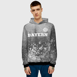 Толстовка-худи мужская Bayern - grey gradient посередине, цвет: 3D-черный — фото 2
