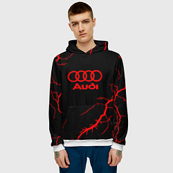 Толстовка-худи мужская Audi storm, цвет: 3D-белый — фото 2