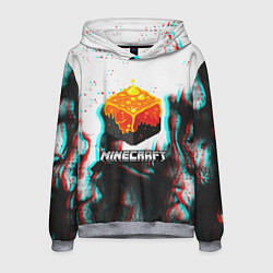 Толстовка-худи мужская Minecraft glitch, цвет: 3D-меланж