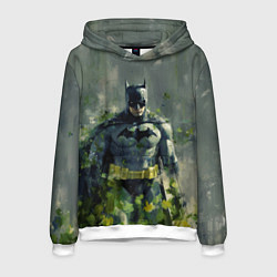 Толстовка-худи мужская Бэтмен зеленые краски, цвет: 3D-белый