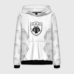 Толстовка-худи мужская AEK Athens white poly, цвет: 3D-черный