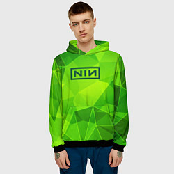 Толстовка-худи мужская Nine Inch Nails green poly, цвет: 3D-черный — фото 2