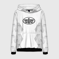 Толстовка-худи мужская FAW white poly, цвет: 3D-черный