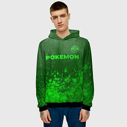 Толстовка-худи мужская Pokemon - green gradient посередине, цвет: 3D-черный — фото 2