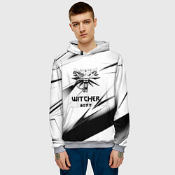 Толстовка-худи мужская Ведьмак stripes, цвет: 3D-меланж — фото 2