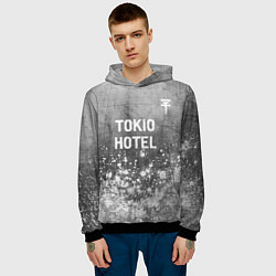 Толстовка-худи мужская Tokio Hotel - grey gradient посередине, цвет: 3D-черный — фото 2