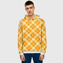 Толстовка-худи мужская Жёлтый крупная клетка, цвет: 3D-белый — фото 2