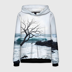 Толстовка-худи мужская Дерево в море, цвет: 3D-черный