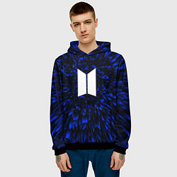 Толстовка-худи мужская BTS blue energy, цвет: 3D-черный — фото 2