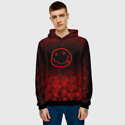 Толстовка-худи мужская Nirvana red poly, цвет: 3D-черный — фото 2