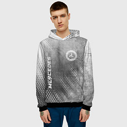 Толстовка-худи мужская Mercedes - grey gradient вертикально, цвет: 3D-черный — фото 2