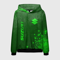 Толстовка-худи мужская Suzuki - green gradient вертикально, цвет: 3D-черный
