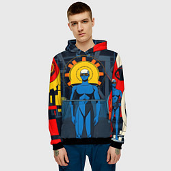 Толстовка-худи мужская Ретро фантастика, цвет: 3D-черный — фото 2
