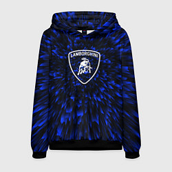 Толстовка-худи мужская Lamborghini blue energy, цвет: 3D-черный
