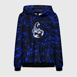 Толстовка-худи мужская Scorpions blue energy, цвет: 3D-черный