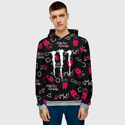 Толстовка-худи мужская Monster energy x Ojingeo geim, цвет: 3D-меланж — фото 2