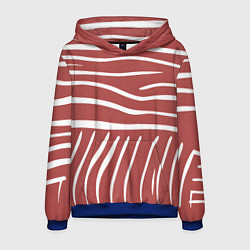 Толстовка-худи мужская Полоски красной зебры, цвет: 3D-синий