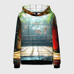 Толстовка-худи мужская Ринг под открытым небом, цвет: 3D-черный