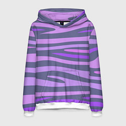 Толстовка-худи мужская Лавандовые волны, цвет: 3D-белый