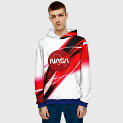 Толстовка-худи мужская Nasa абстрактные полосы, цвет: 3D-синий — фото 2