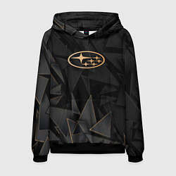 Толстовка-худи мужская Subaru golden poly, цвет: 3D-черный