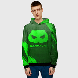 Толстовка-худи мужская DanMachi - green gradient, цвет: 3D-черный — фото 2