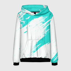 Толстовка-худи мужская Color white light blue, цвет: 3D-черный
