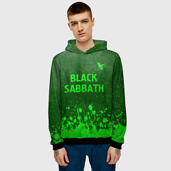 Толстовка-худи мужская Black Sabbath - green gradient посередине, цвет: 3D-черный — фото 2