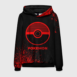 Толстовка-худи мужская Pokemon - red gradient, цвет: 3D-черный